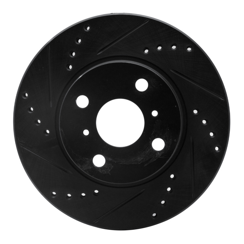 Scion IQ Brake Rotor (1) - Front Left - R1 Concepts - Drilled & Slotted - Black - `06-`19